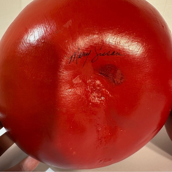 Vtg Santa & Mrs Claus Christmas Gourds Hand Made Signed Mary Susan 11.5” & 9” - Picture 10 of 11